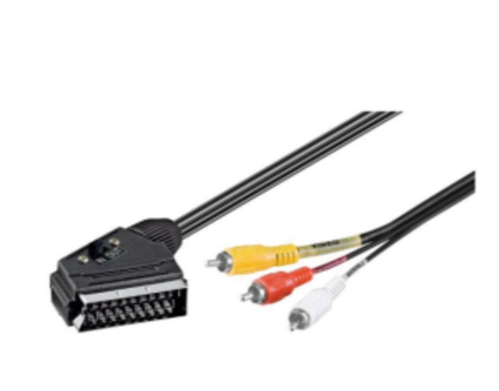 Scart til 3 x Phono, 1m