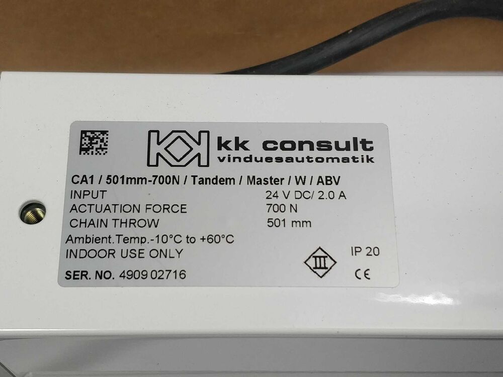 KK consult 6554 CA1/501mm-Tandem-2x700N/W Udsalg