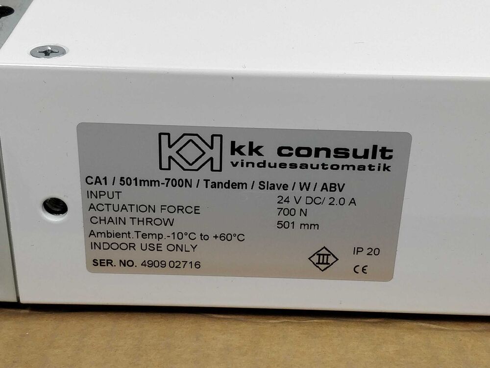 KK consult 6554 CA1/501mm-Tandem-2x700N/W Udsalg