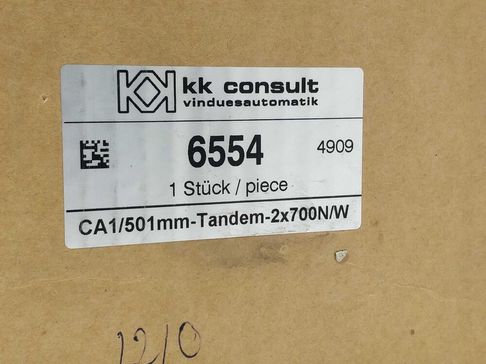 KK consult 6554 CA1/501mm-Tandem-2x700N/W Udsalg