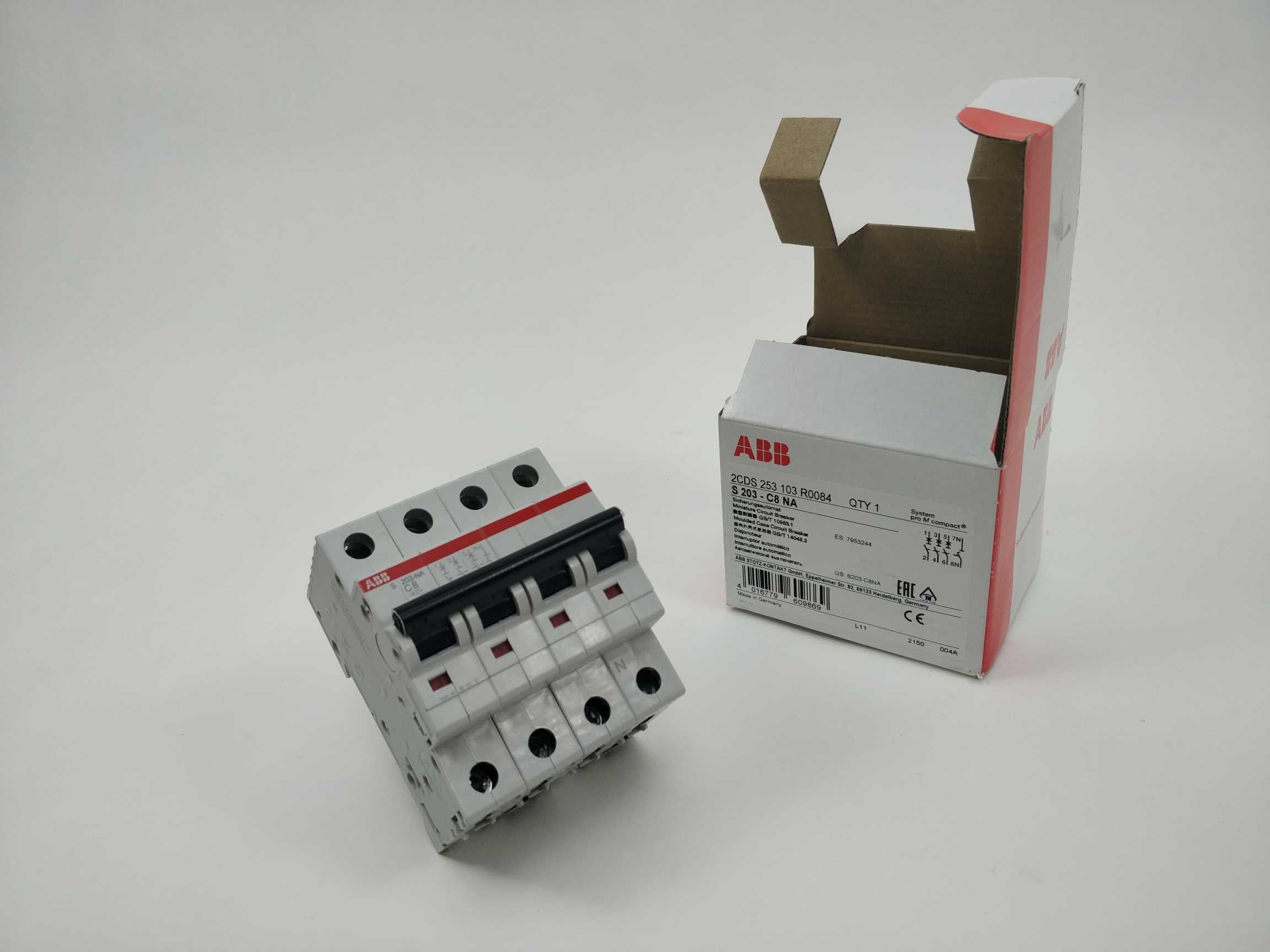 ABB 2CDS253103R0084 S203-C8NA Miniature Circuit Breaker - 3+NP - C - 8 A Online nu