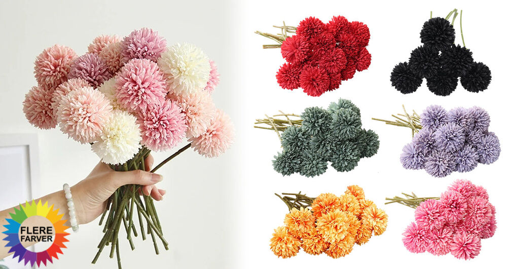 3/5 stk. Kunstig Hortensia Blomsterbuket