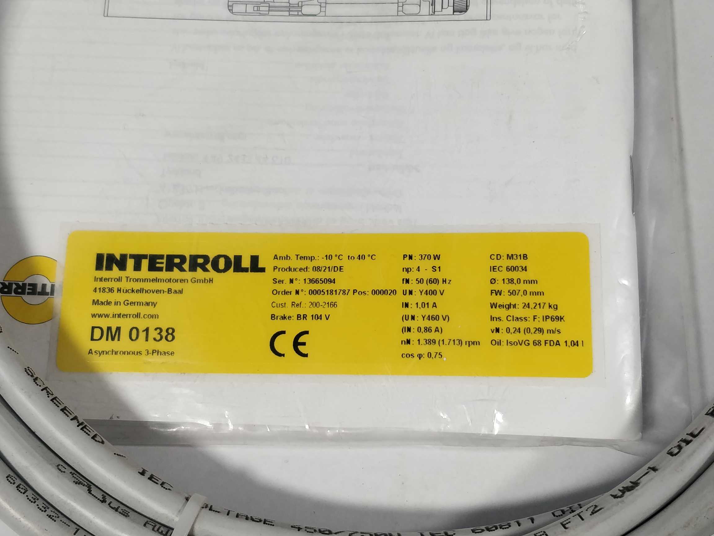 interroll-dm-0138-drum-motor-1-3891-713rpm-370w-oe-1380mm-fw-5070mm_3.jpg Interroll DM 0138 Drum Motor - 1.389(1.713)rpm - 370W - Ø 138,0mm FW 507,0mm
