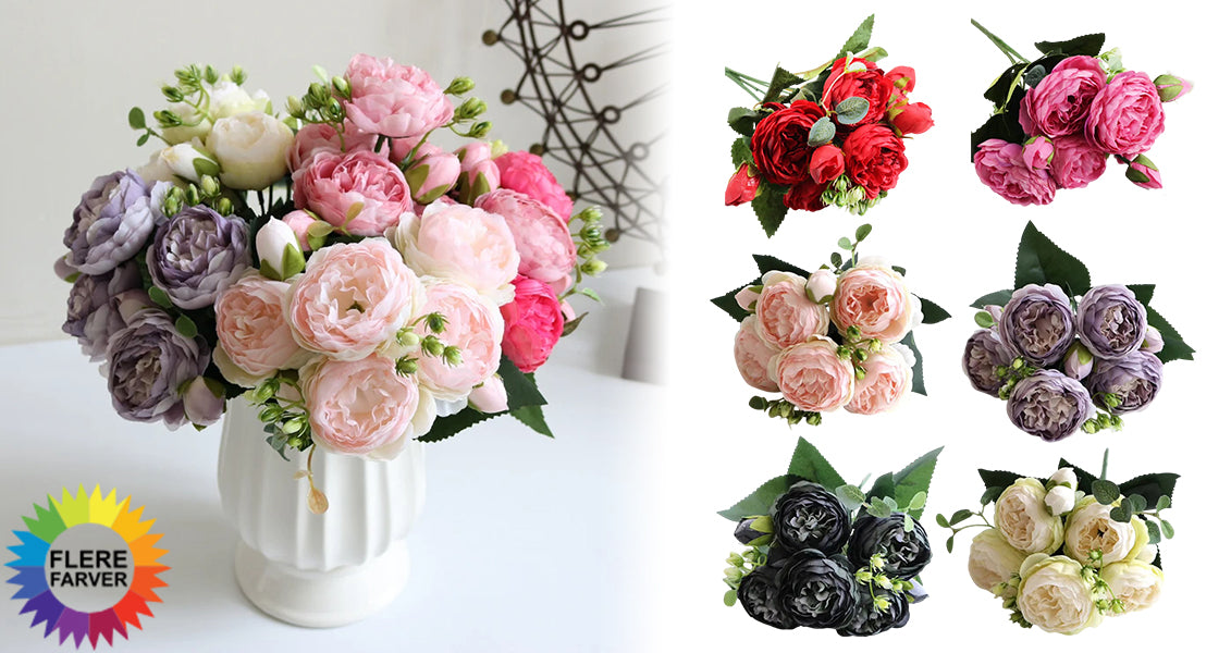 Kunstige Blomster Pæon Buket
