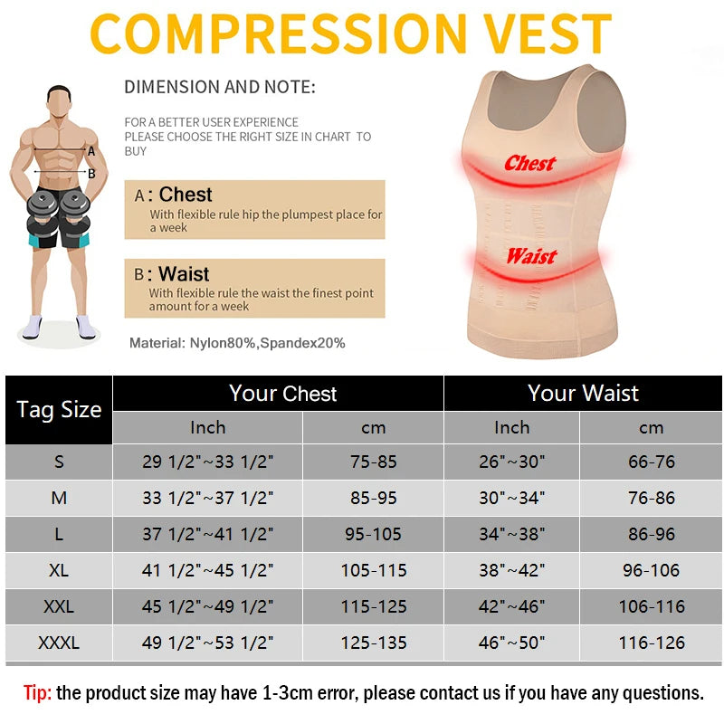 Slankende Body Shaper Vest til Mænd