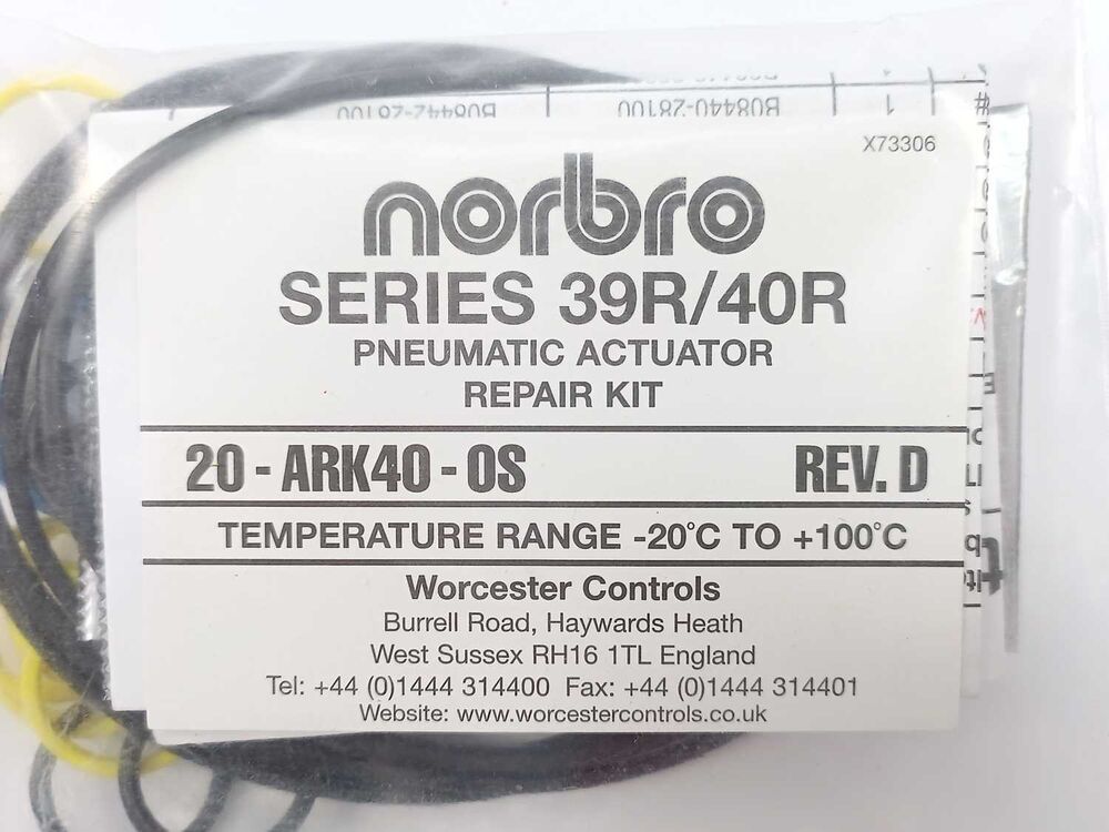 Norbro 20-ARK40-0S Pneumatic Actuator Repair Kit Rev. D Online salg