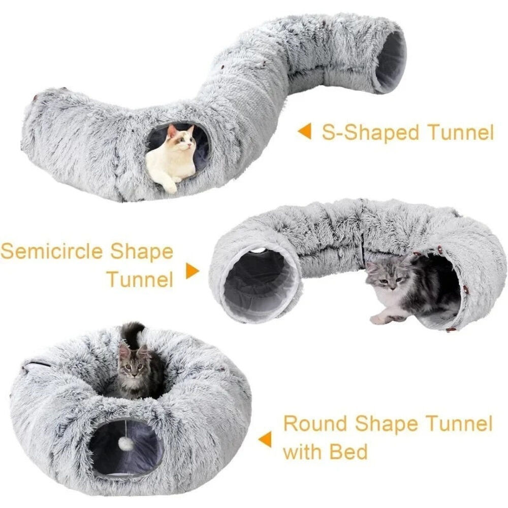 Fluffy Plys Kattetunnel Seng på udsalg