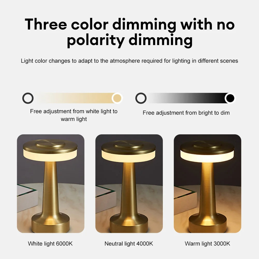 Retro Genopladelig LED Bordlampe Udsalg