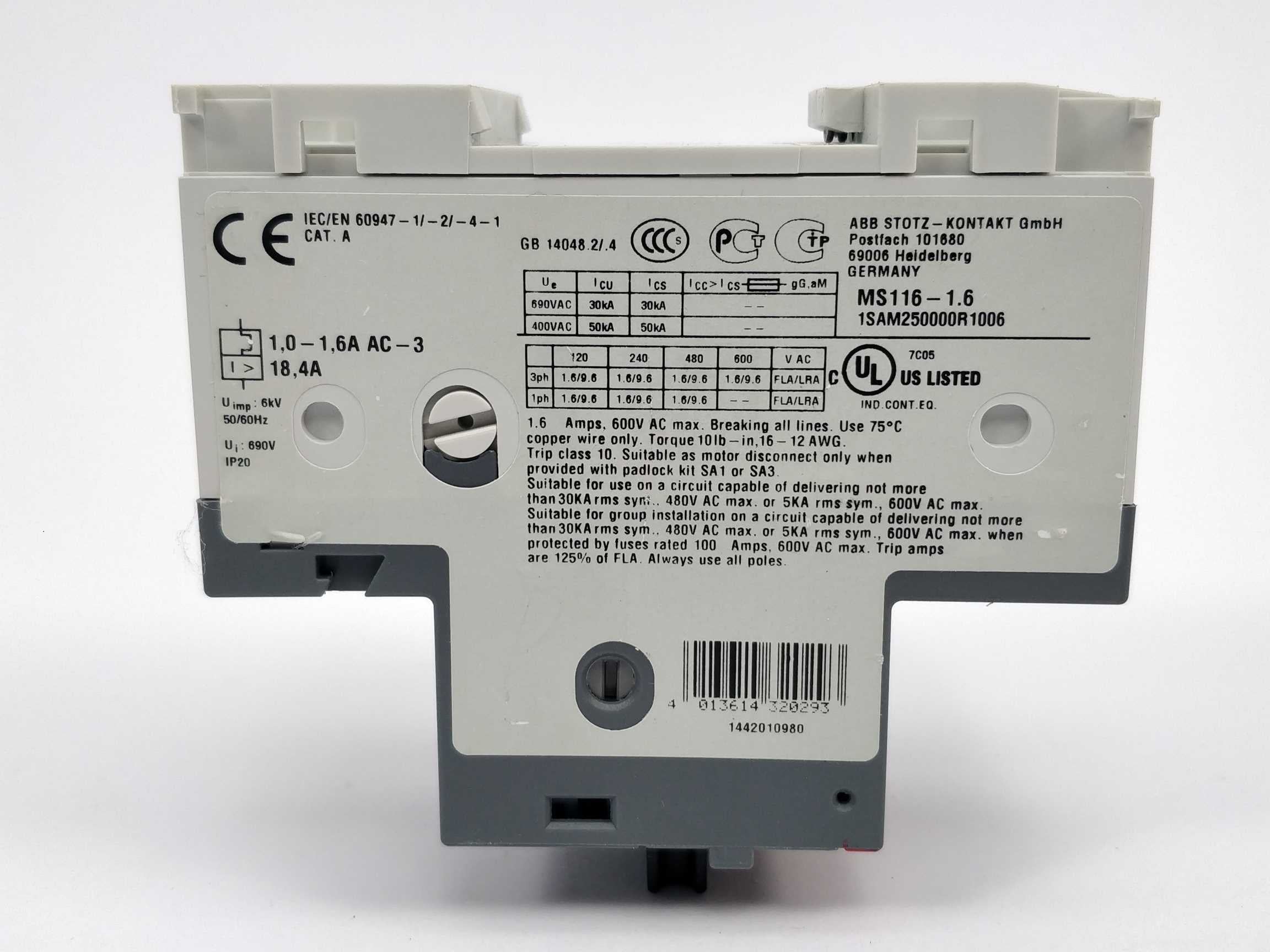 ABB 1SAM250000R1006 MS116-1.6 Online nu
