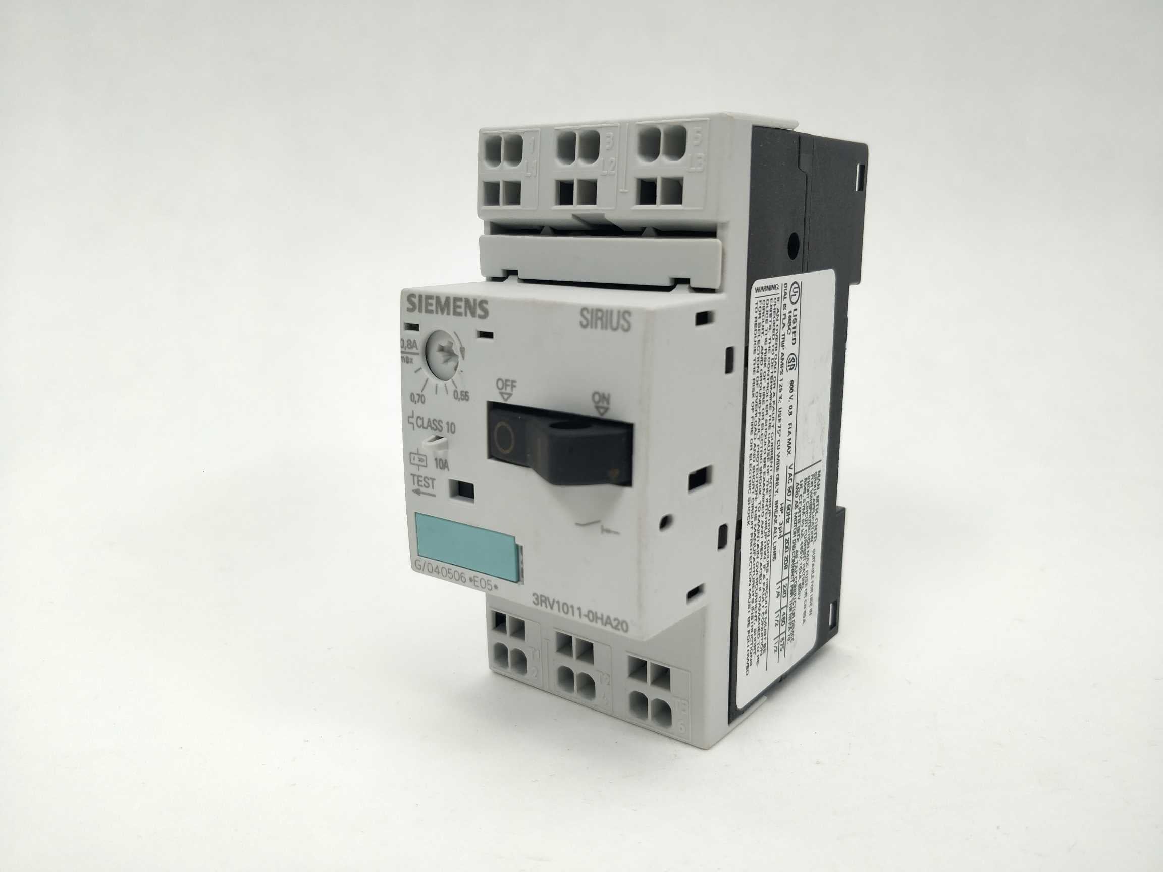 Siemens 3RV1011-0HA20 Circuit breaker 0,8A Levere