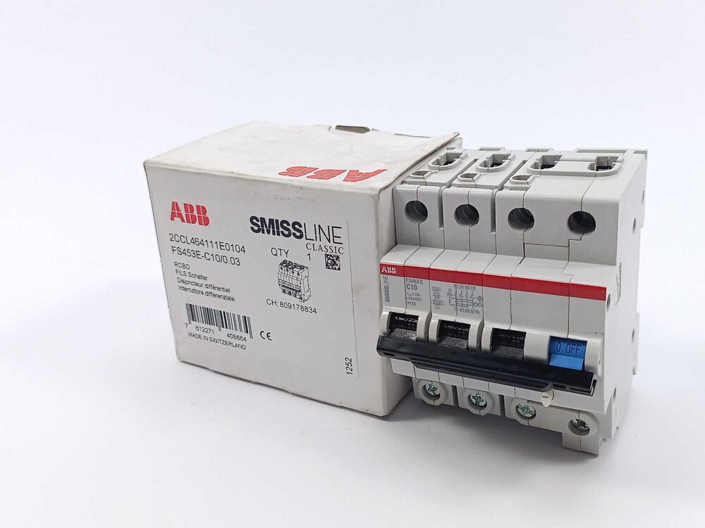 ABB 2CCL464111E0104 FS453E-C10/0.03 Residual Current Breaker w/ Over-Current