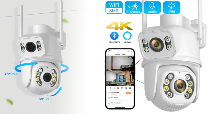 8MP WiFi Overvågningskamera med 4K Kamera
