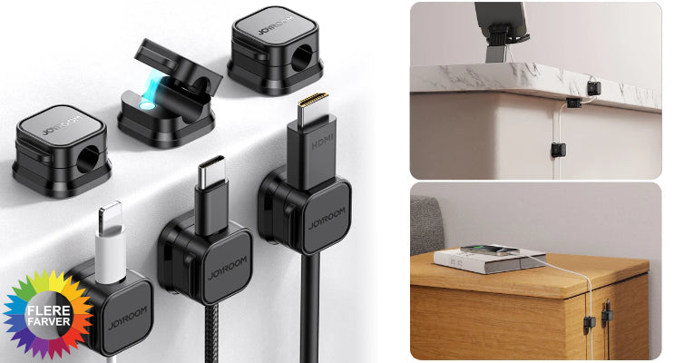 3-Pak Magnetisk Kabel Clip Organizer