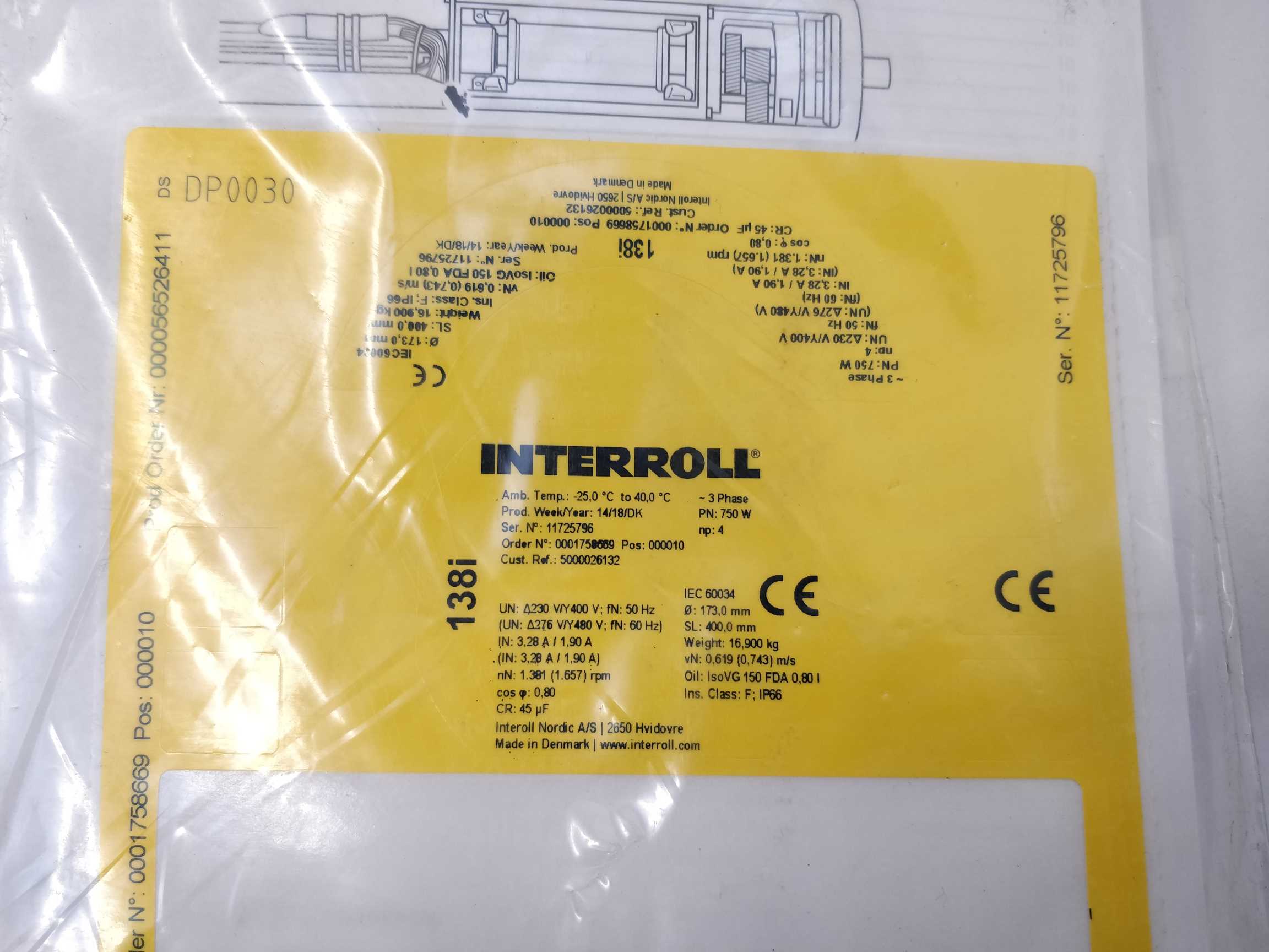 interroll-138i-drum-motor-3-phase-oe-1730mm-sl-4000mm_3.jpg Interroll 138i Drum Motor 3 Phase - Ø 173,0mm SL 400,0mm