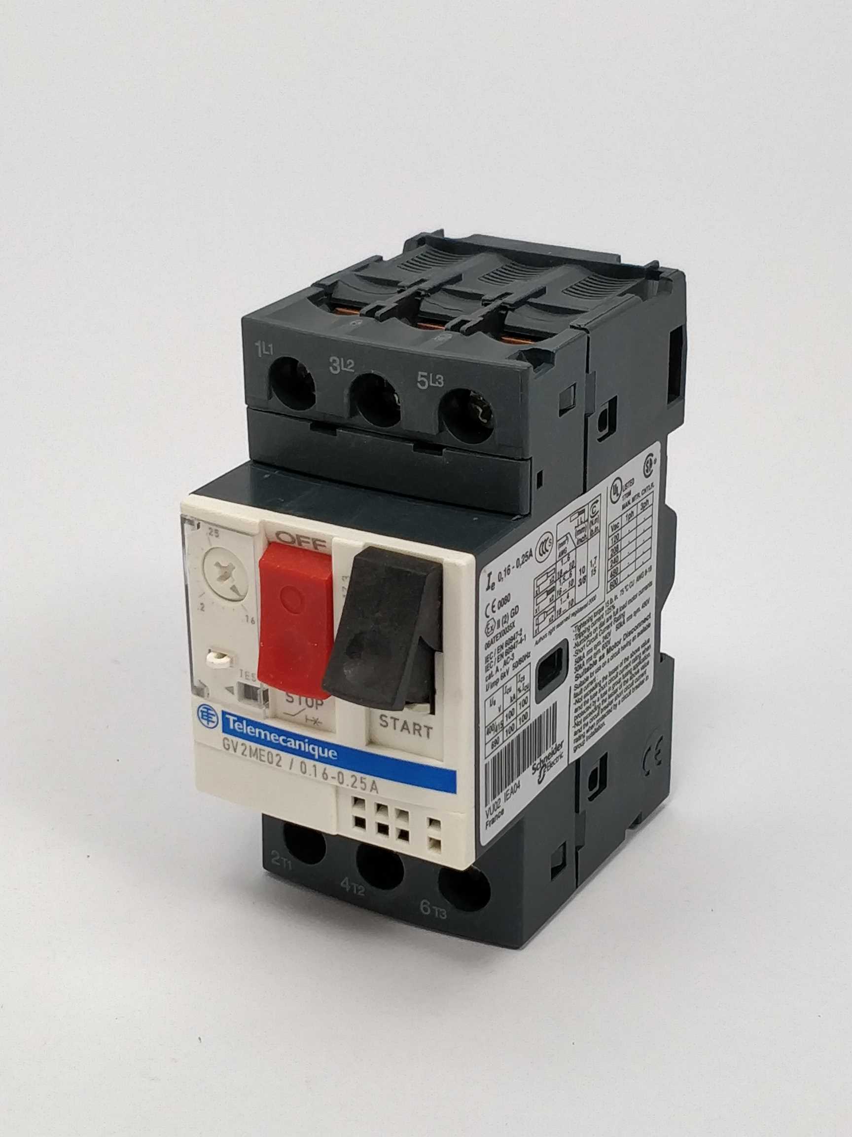 telemecanique-gv2me02-motor-circuit-breaker-0-16-0-25a_1.jpg TELEMECANIQUE GV2ME02 Motor circuit breaker 0.16-0.25A Levere