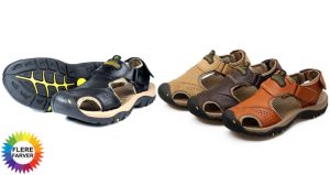 Casual Sandaler i Ægte Læder til Mænd Online Hot Salg