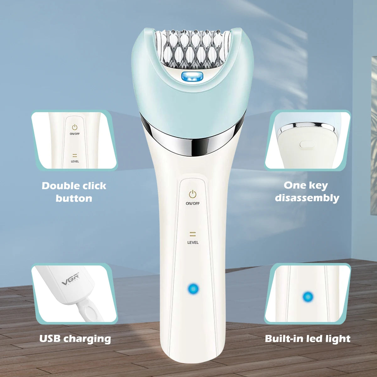 Genopladelig Bærbar Hårfjerner Epilator Online salg