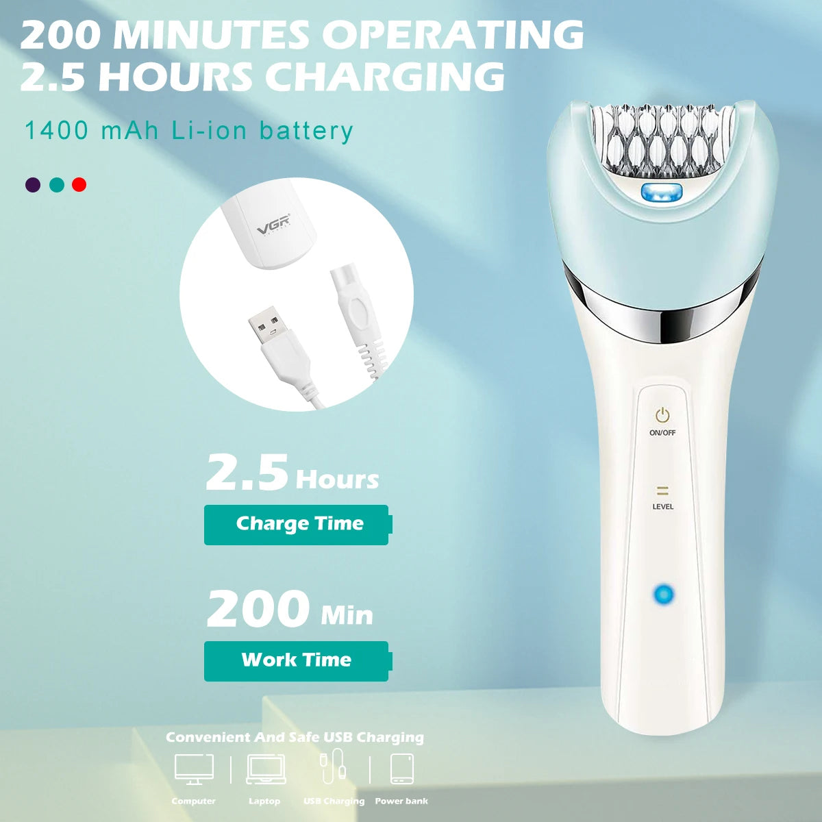 Genopladelig Bærbar Hårfjerner Epilator Online salg