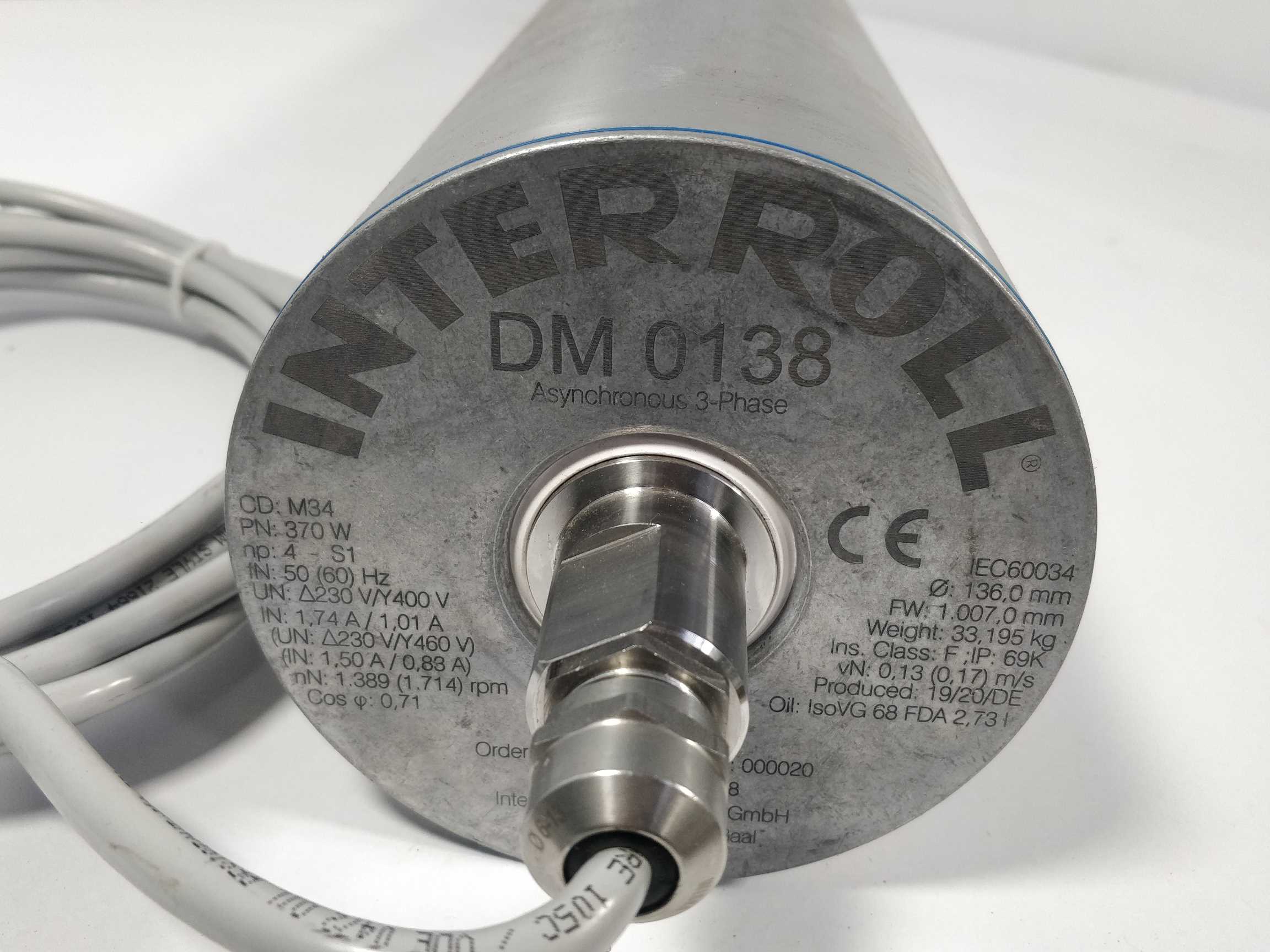 interroll-dm-0138-drum-motor-1-3891-714rpm-370w-oe-1360mm-fw-1-0070mm_1.jpg Interroll DM 0138 Drum Motor - 1.389(1.714)rpm - 370W - Ø 136,0mm FW 1.007,0mm Udsalg
