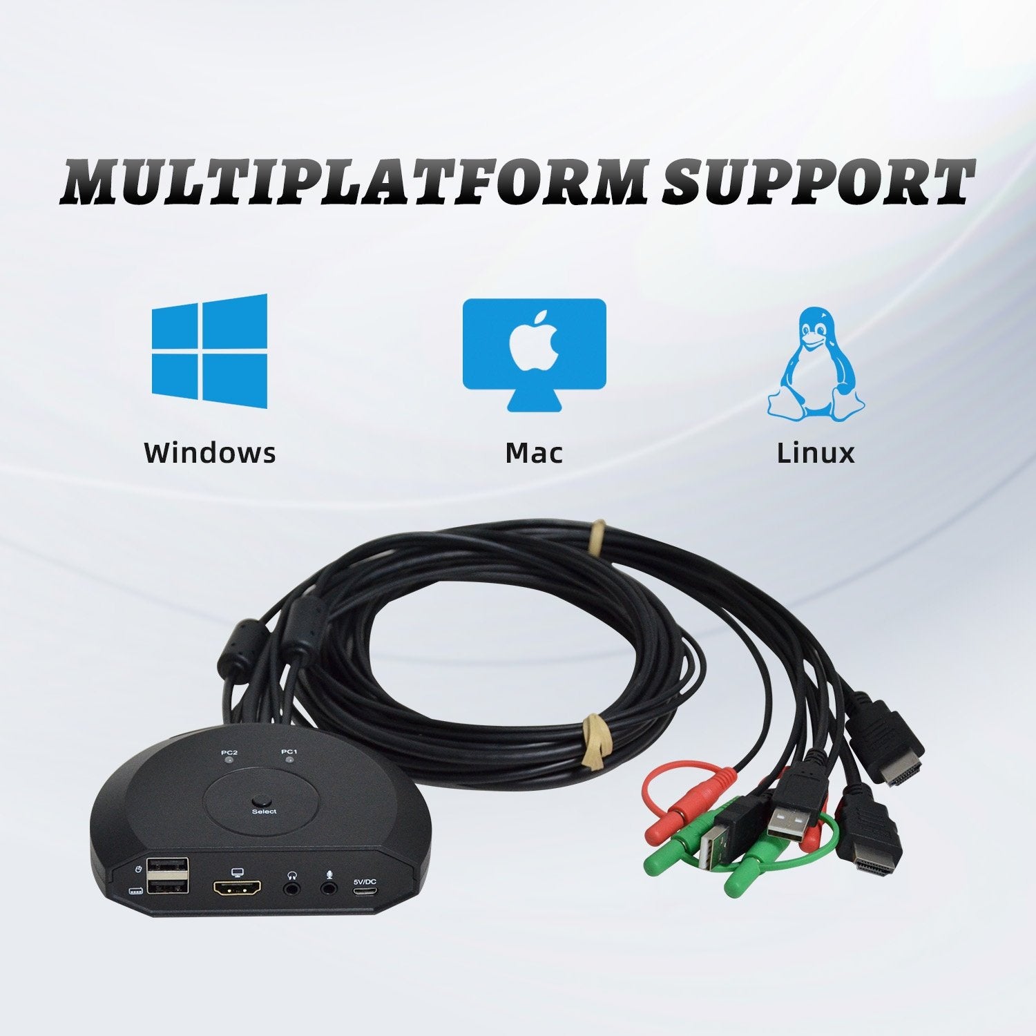 NÖRDIC KVM switch 2 til 1 HDMI 2.0 4K60Hz