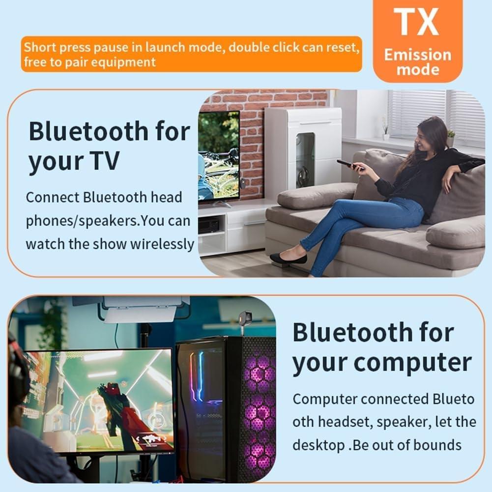 NÖRDIC 2-i-1 Bluetooth 5.3 Modtager Sender Adapter 3.5mm Jack Til Bil Musik PC Lyd Aux Hovedtelefoner Online nu
