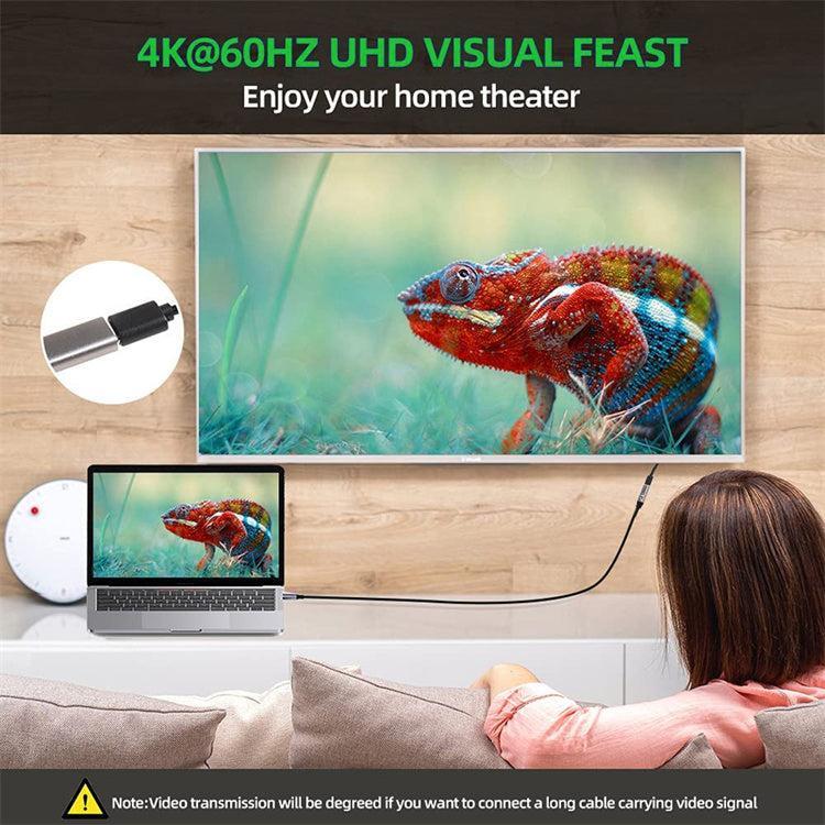 NÖRDIC 50 cm USB3.2 SuperSpeed USB 5 Gbps USB-C til C forlængerkabel med strømforsyning 60W og 4K60Hz video Rabat