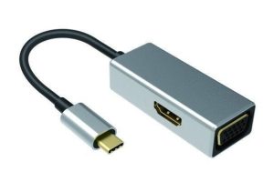 NÖRDIC C USB til HDMI 4K på 30Hz, og VGA 1080P Spejl og Udvidet tilstand 10cm kabel Aluminium Space Grey Online Hot Salg