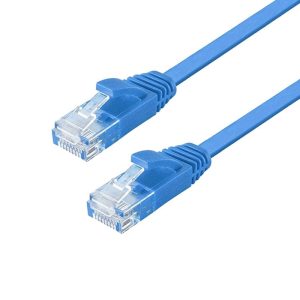 NÖRDIC Cat6 U/UTP fladt netværkskabel 30cm 250MHz båndbredde og 10Gbps transmissionshastighed blå Online Hot Salg