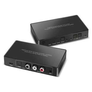 NÖRDIC digital til analog audio konverter, Toslink og Coaxial til RCA L / R audio og 3,5 mm AUX udgang ved fjernbetjening Online Hot Salg