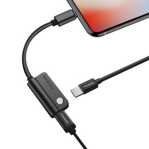 Mcdodo CA-4701 Lightning (Ikke-MFI'er) at fordoble Lightning adapter til at lytte til musik og oplade din enhed samtidigit, 10cm kabel Mode
