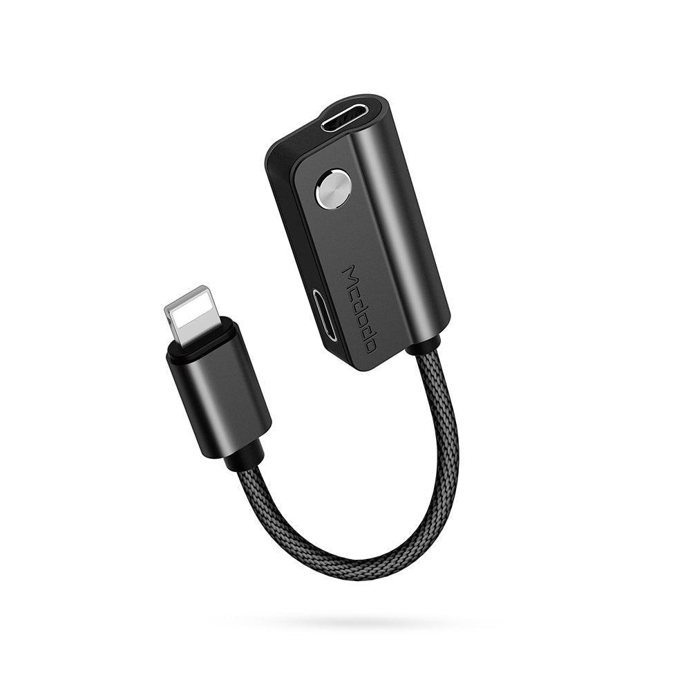 Mcdodo CA-4701 Lightning (Ikke-MFI'er) at fordoble Lightning adapter til at lytte til musik og oplade din enhed samtidigit, 10cm kabel Mode
