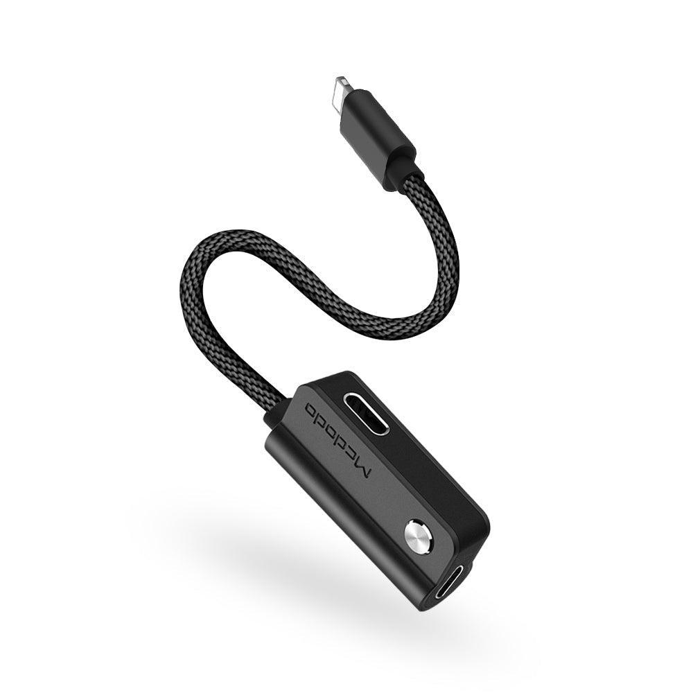 Mcdodo CA-4701 Lightning (Ikke-MFI'er) at fordoble Lightning adapter til at lytte til musik og oplade din enhed samtidigit, 10cm kabel Mode