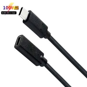 NÖRDIC 1m USB3.2 Gen2 USB-C forlængerkabel han til hun 10Gbps 5A 100W Thunderbolt3 Udsalg