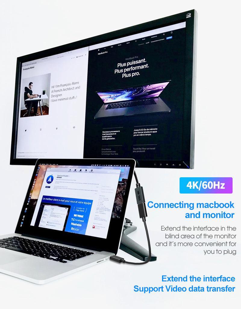 NÖRDIC 1m USB3.2 Gen2 USB-C forlængerkabel han til hun 10Gbps 5A 100W Thunderbolt3 Udsalg