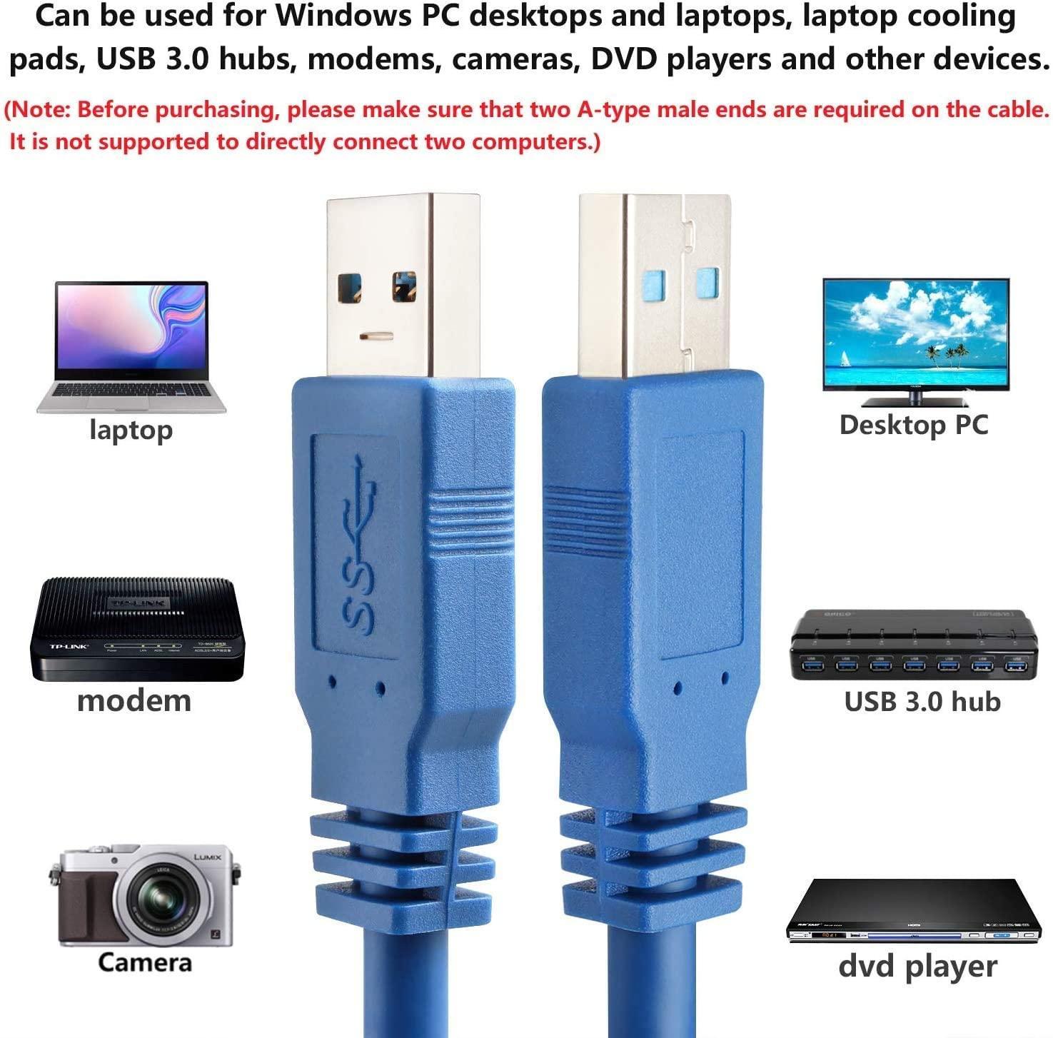 NÖRDIC USB3.1 kabel type A han til type A mandlig 1,8m 5Gbps USB3.0