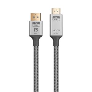 NÖRDIC 50 cm Displayport 1.4 til HDMI 2.1 8K60Hz 4K120/144Hz Dynamic HDR 32.4Gbps Dolby ATMOS på udsalg