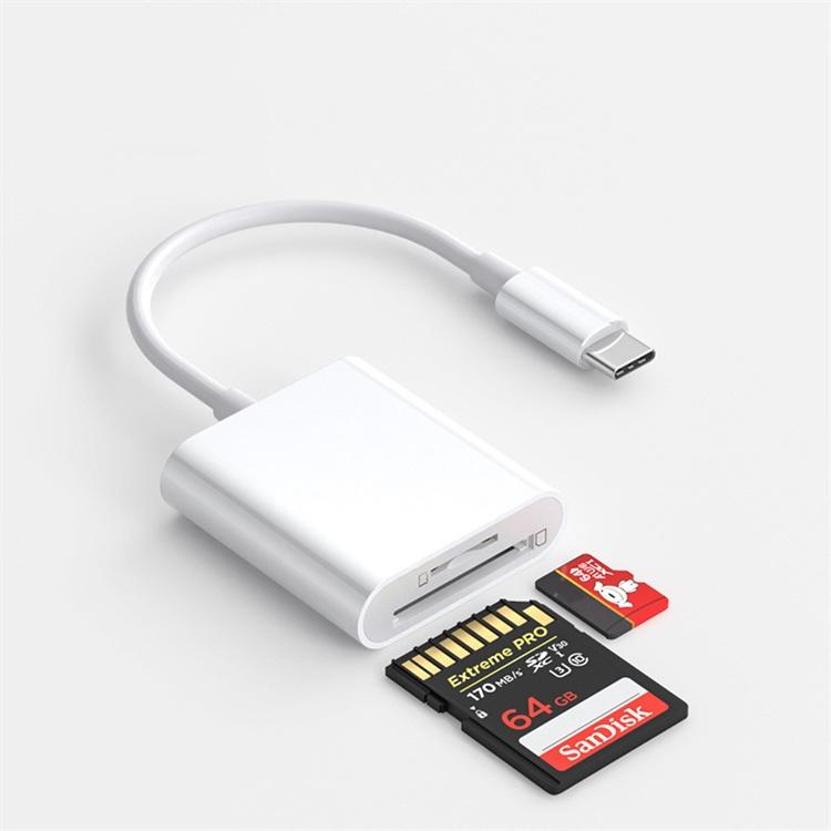 NÖRDIC USB-C kortlæser 2 slot SD, MicroSD UHS-I Online salg