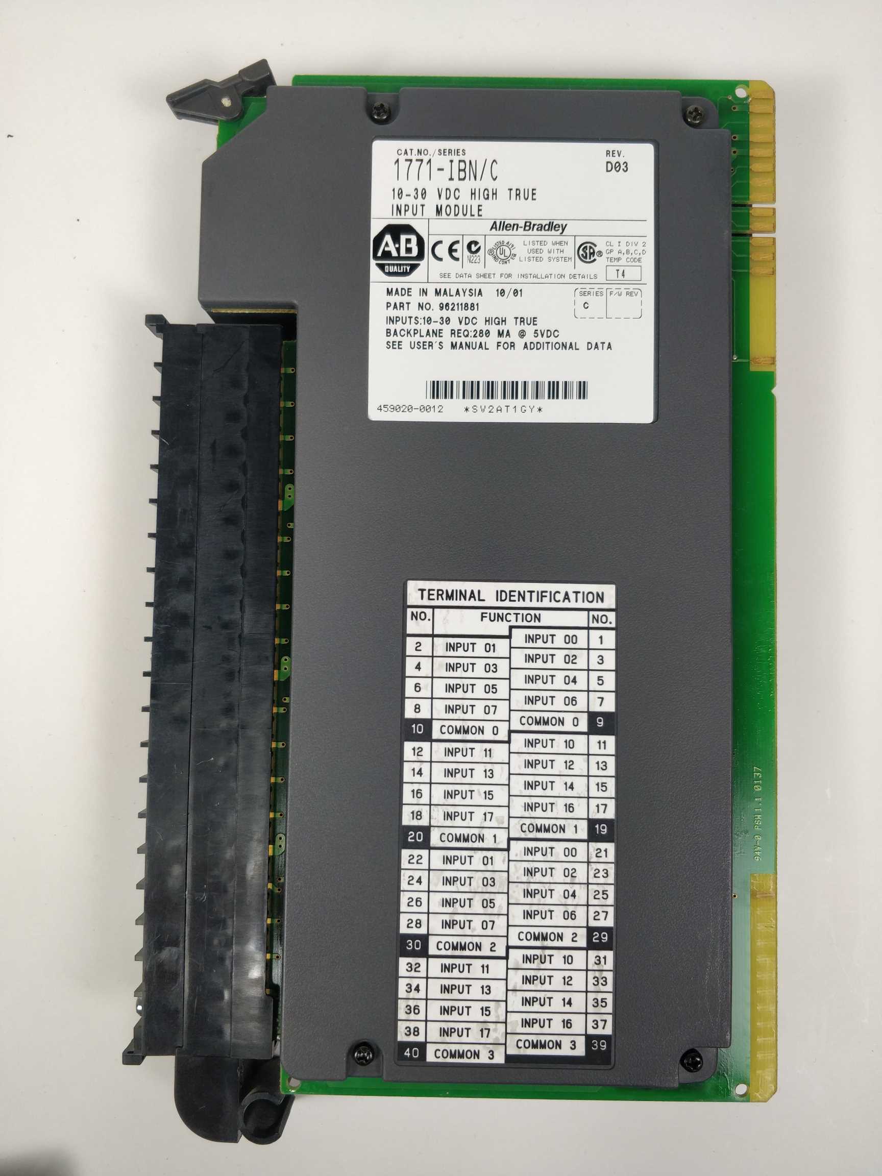 ab-1771-ibn-ser-c-rev-d03-10-30vdc-high-true-input-module_1.jpg AB 1771-IBN Ser.C Rev.D03 10-30VDC high true input module