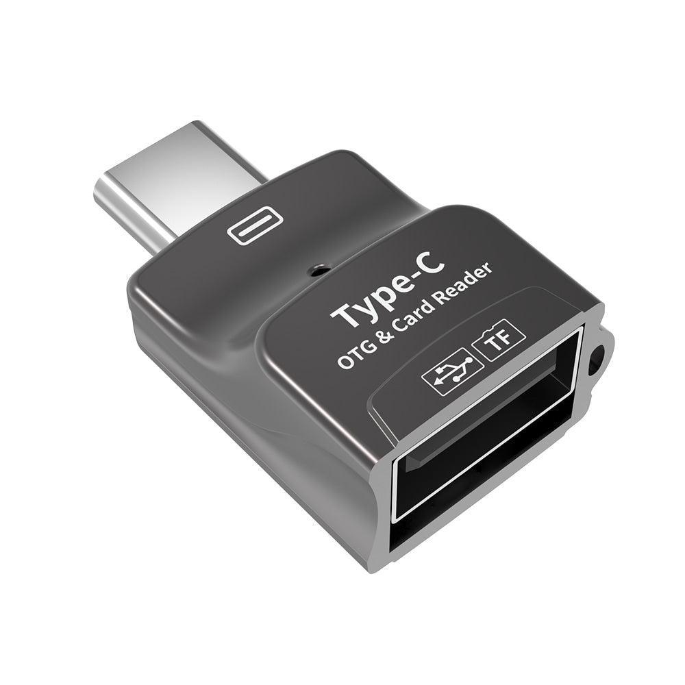 NÖRDIC 2 i 1 OTG USB3.1 A adapter til USB-C med kortlæser 2TB TF / Micro SD / Micro SDHC / Micro SDXC Online nu