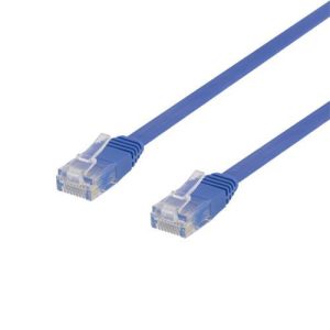 NÖRDIC Cat6 U/UTP fladt netværkskabel 50cm 250MHz båndbredde og 10Gbps transmissionshastighed blå Mode