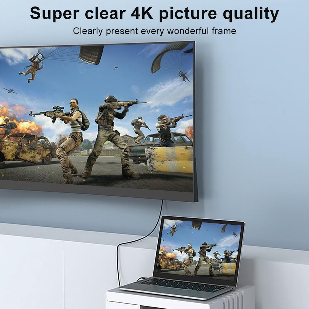 NÖRDIC USBC til HDMI 4K 60Hz 50cm nylon flettet kabel plads grå støtte HDCP1.4 og 2,2 Pure kobber 99,99% Levere