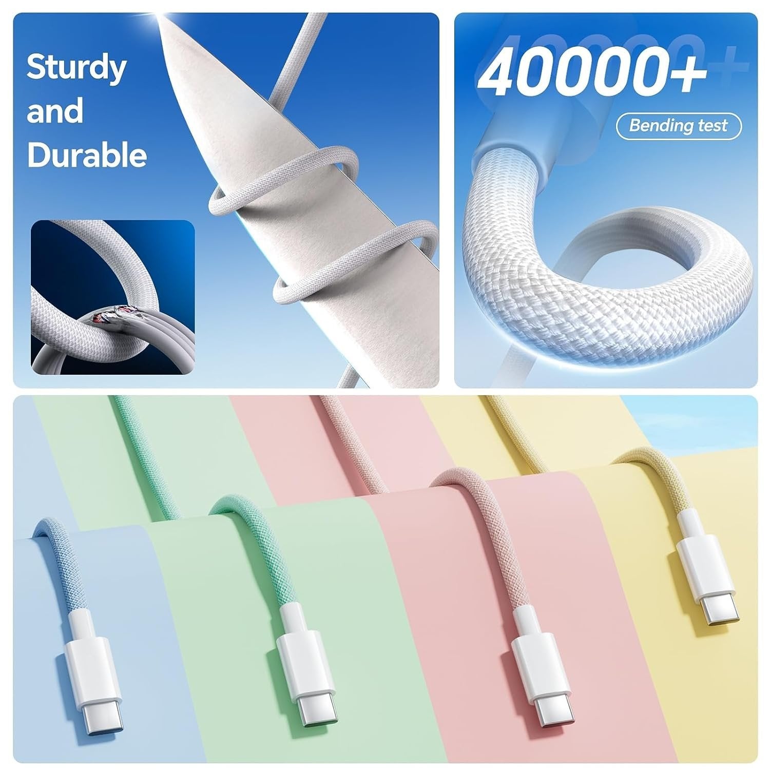 NÖRDIC 0,5m USB 2.0 USB-C til C-kabel til iPhone 15/15 Pro/15 Plus/15 Pro Max 3A 480Mbps 60W gul Udsalg
