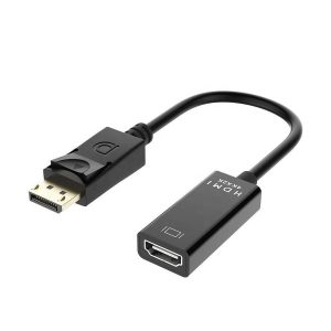 NÖRDIC Adapter DisplayPort 1.2 Mand til HDMI kvindelige 4K 30Hz Sort Rabat