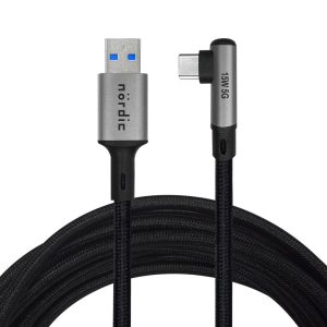NÖRDIC VR Link-kabel 5m USB3.2 Gen1 USB-C til A 5Gbps 3A hurtigopladning Quest 2 Super Speed USB Sort Online