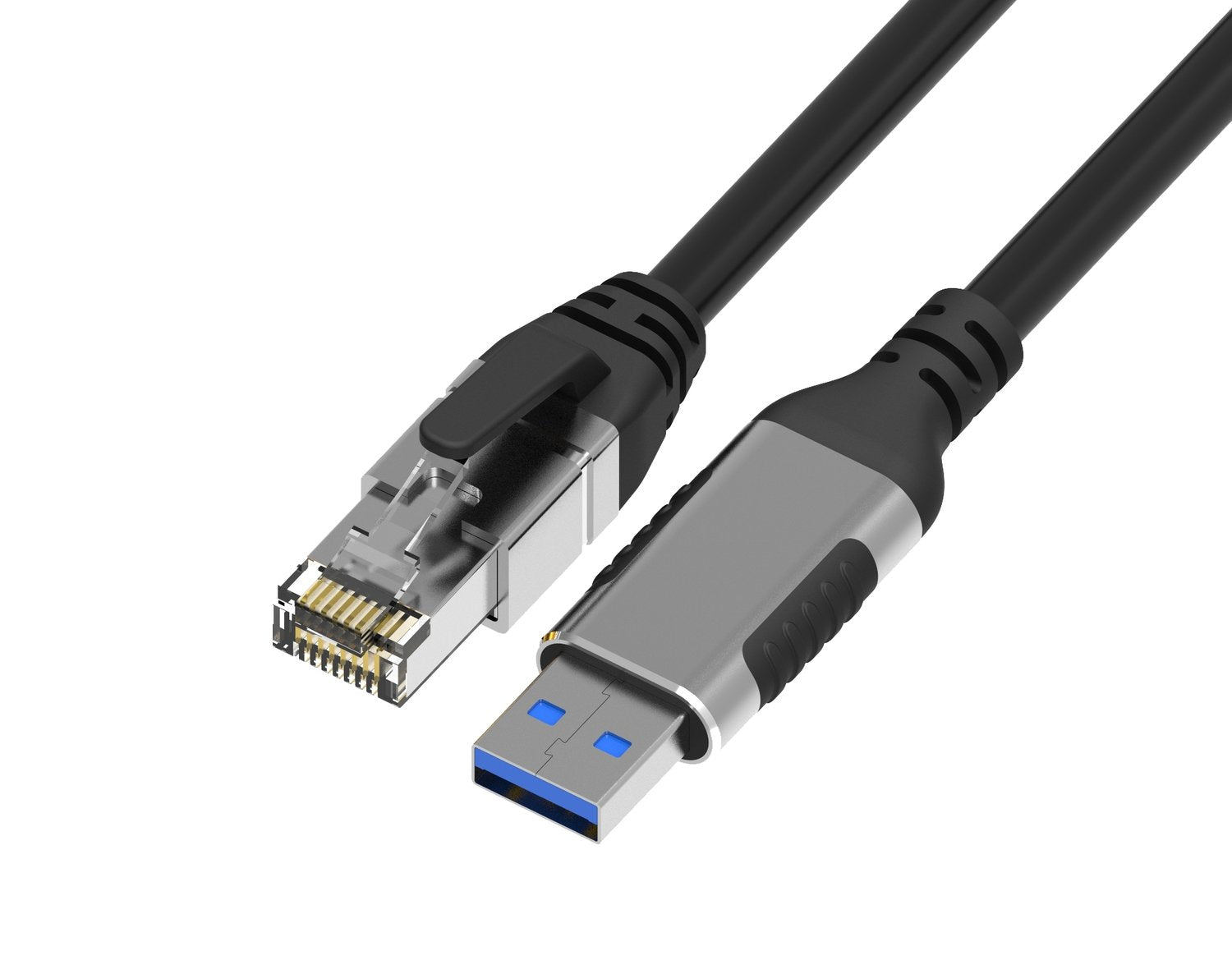 NÖRDIC 10m USB-A 3.1 til RJ45 1Gbps LAN Windows, MacOS, Linux, ChromeOS Mode