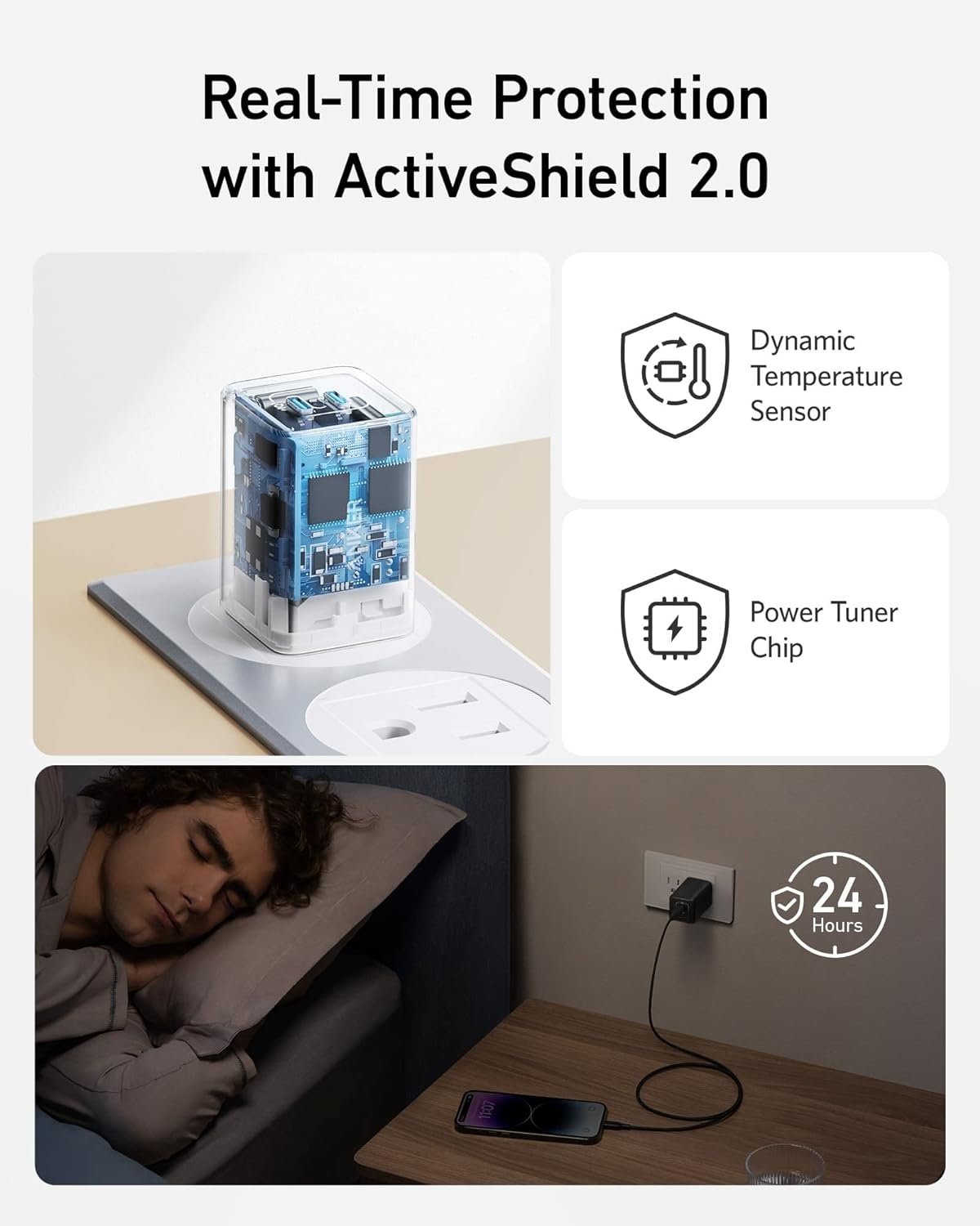 ANKER USB-C Nano-oplader 47W, 2-port kompakt GaN-oplader