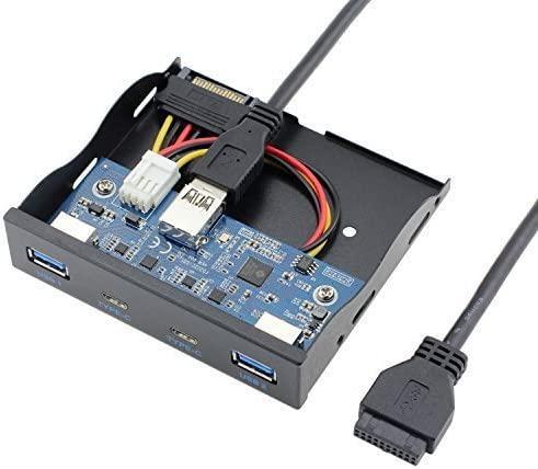 NÖRDIC 3,5" Floppy frontpanel 2xUSB-C 5Gbps 2xUSB3.0 20pin stik Rabat