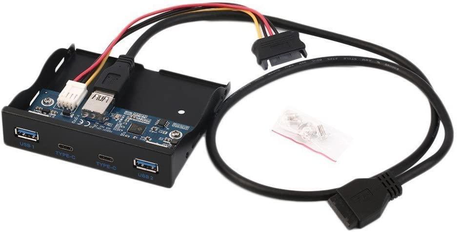 NÖRDIC 3,5" Floppy frontpanel 2xUSB-C 5Gbps 2xUSB3.0 20pin stik Rabat