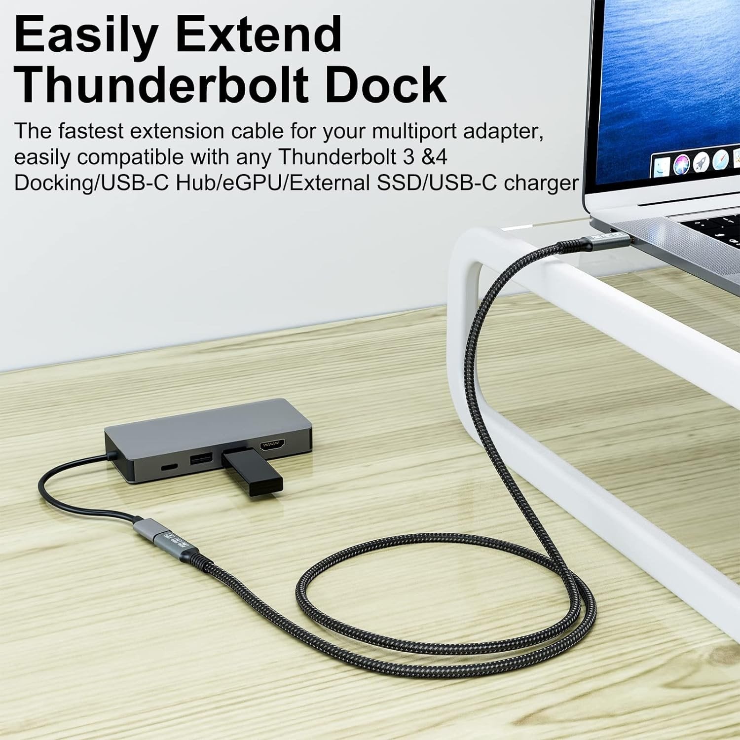 NÖRDIC USB 4 forlængerkabel 1m 40Gbps 240W 8K60Hz