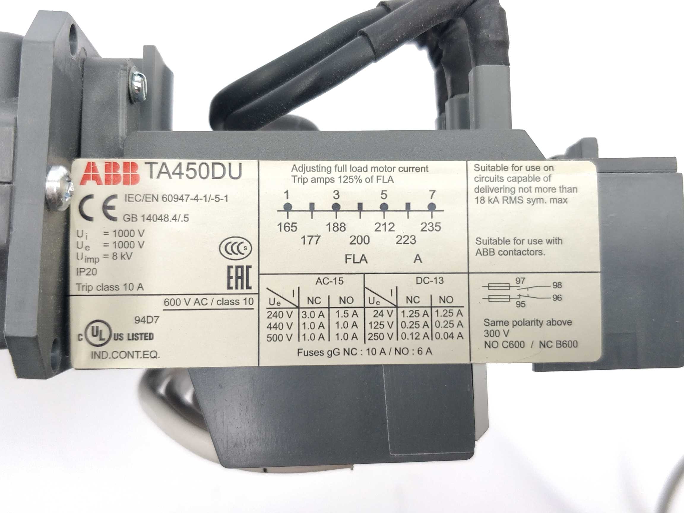abb-1saz511201r1002-ta450du-thermal-overload-relay_3.jpg ABB 1SAZ511201R1002 TA450DU Thermal Overload Relay